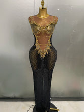 Sexy Sparkly Rhinestones Sleeveless Long Dress 2025 New Women Birthday Celebrate Evening Photo Shoot Stage Performance Costume
